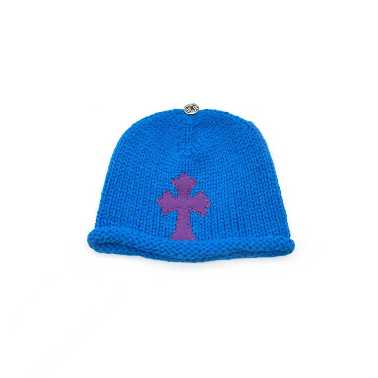 Chrome Hearts Chrome Hearts Cashmere Purple Cross Patch Blue Beanie Size ONE SIZE - 1 Thumbnail