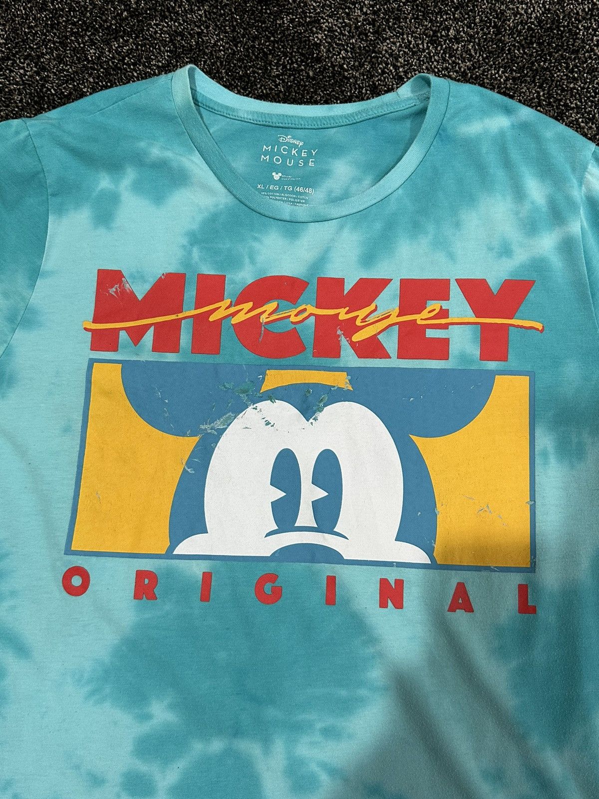 Disney × Mickey Mouse × Vintage Vintage Disney Blue Tie Dye Mickey Mouse T-Shirt Size US XL / EU 56 / 4 - 6 Thumbnail