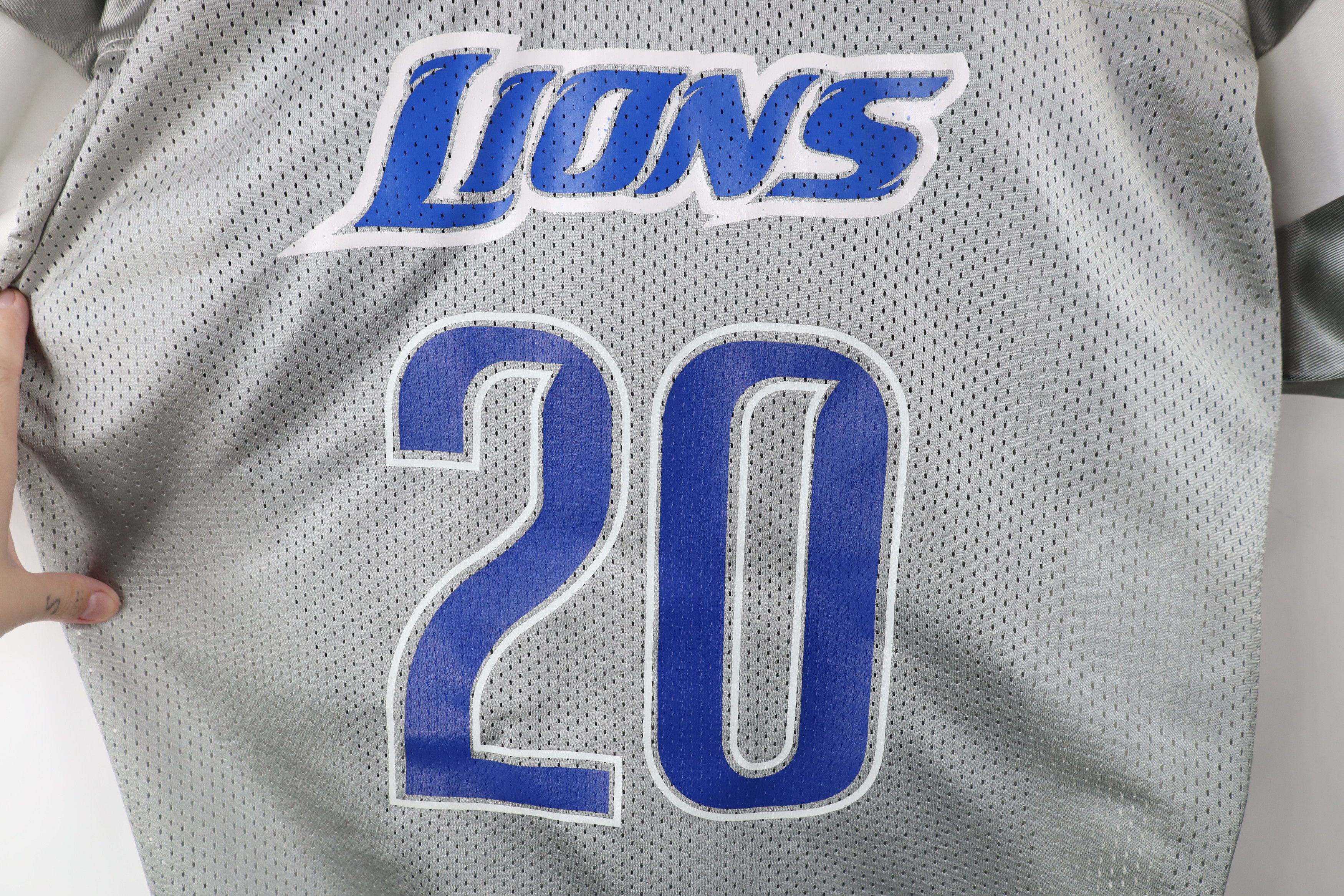 Vintage Vintage 90s Sanders Detroit Lions Football Jersey Silver #20 Size US XL / EU 56 / 4 - 5 Thumbnail