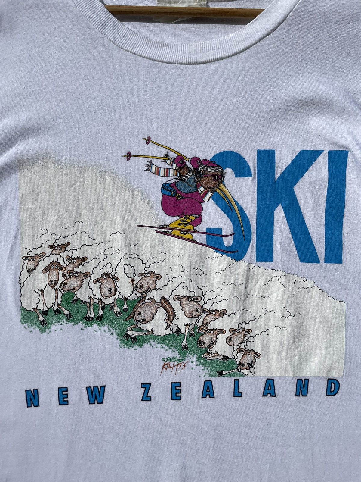 Vintage RARE🔥 New Zealand Ski Art Size US L / EU 52-54 / 3 - 2 Thumbnail