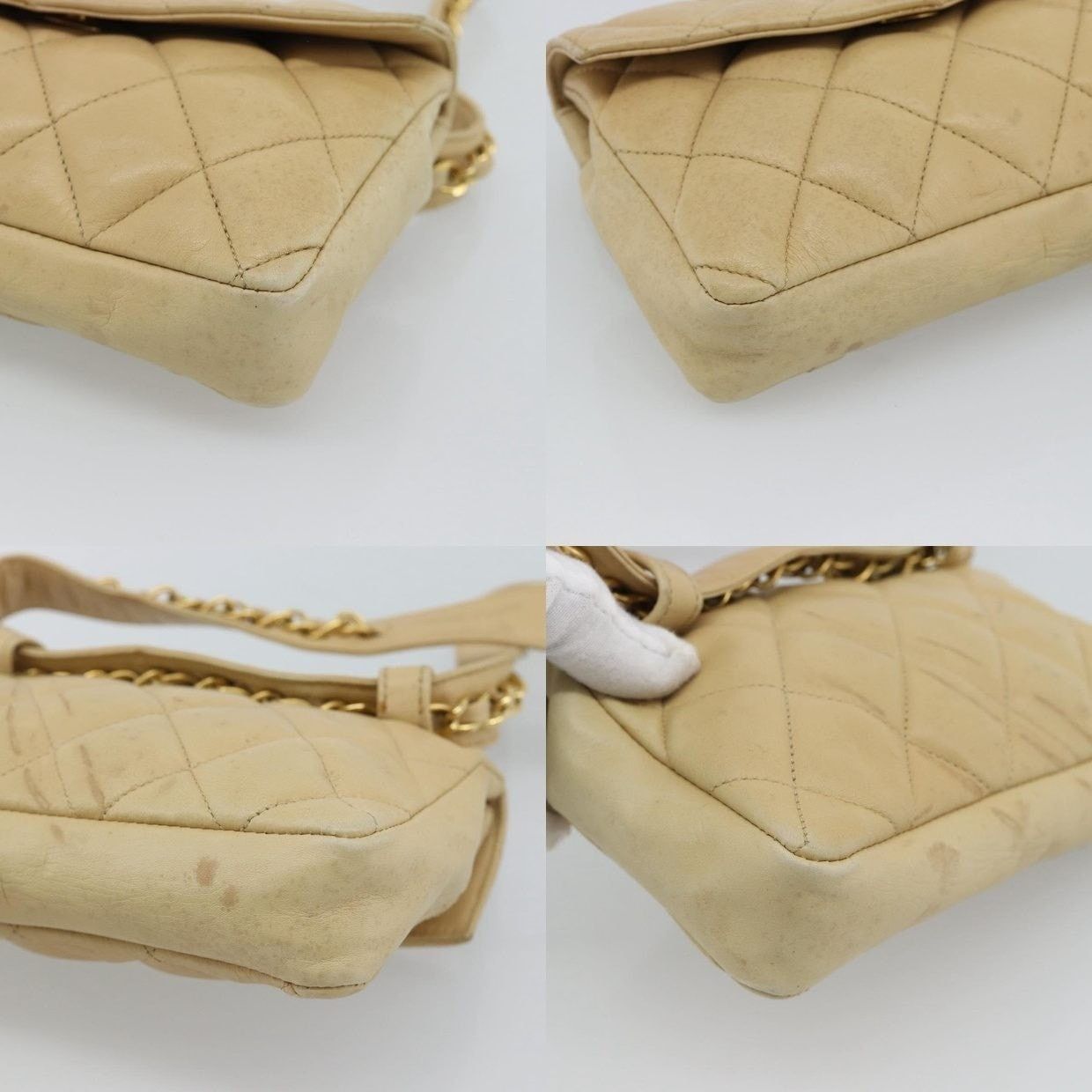 Chanel Chanel Matelasse Lambskin Leather Waist Bag Beige Size ONE SIZE - 12 Thumbnail