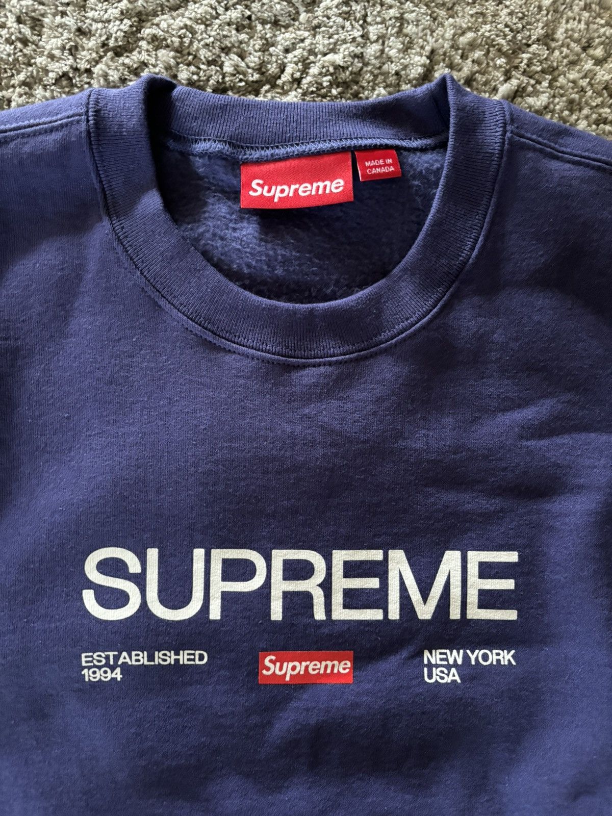 Crewneck★Washed Navy★24SS★ 【Supreme】Established