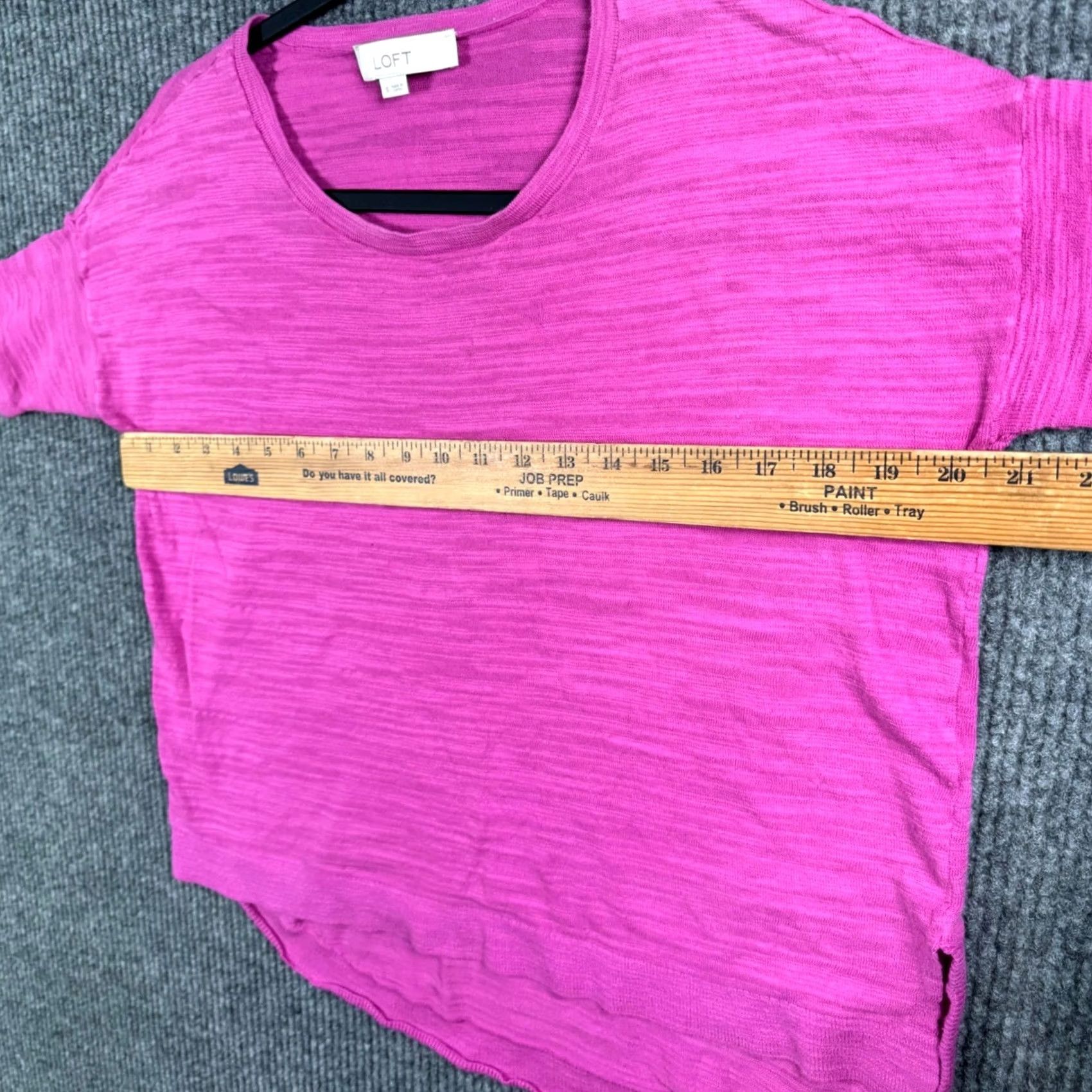 Loft LOFT Pink Barbiecore T-Shirt Womens Small Slub Knit Casual Minimalist Tee Size S / US 4 / IT 40 - 6 Thumbnail