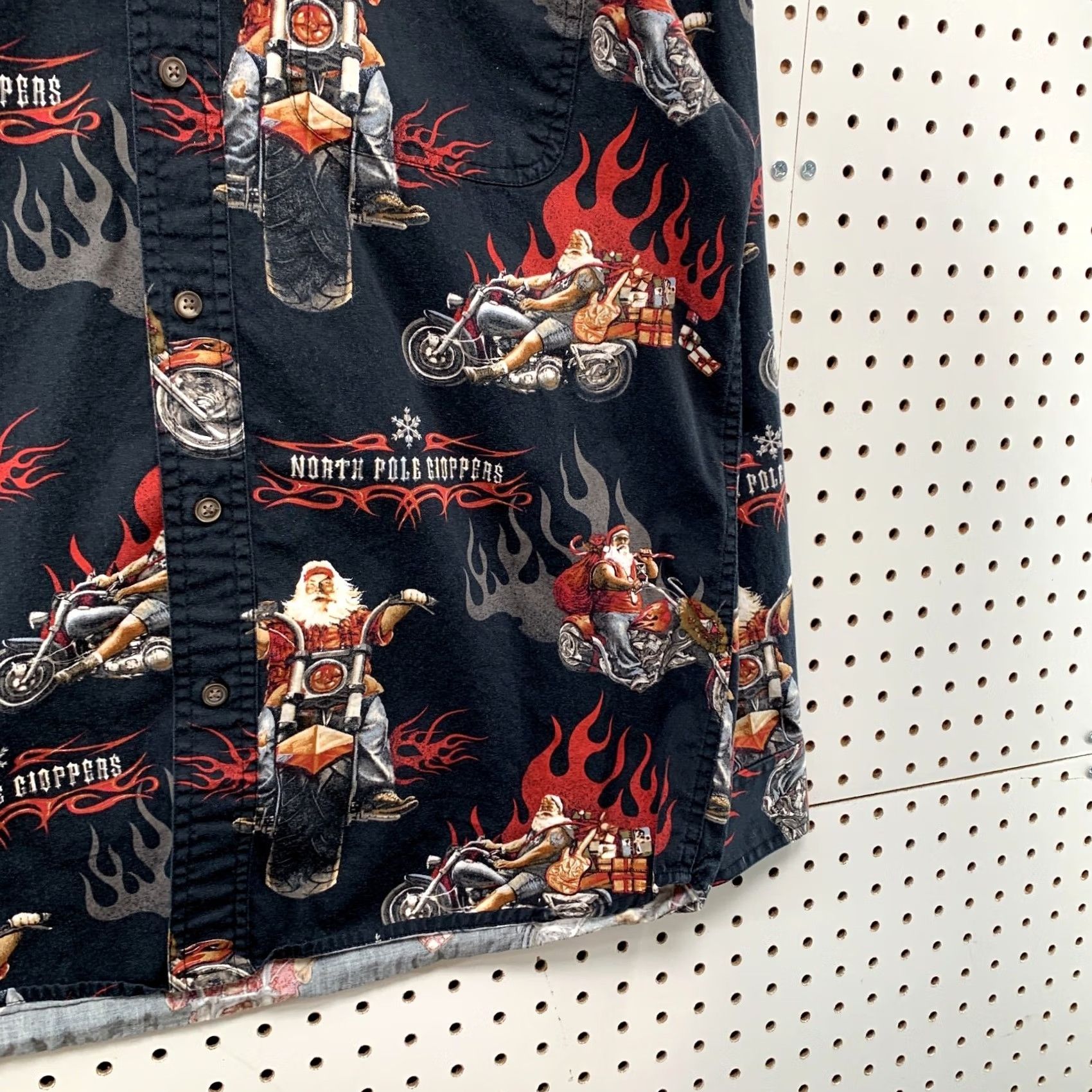 Vintage VINTAGE Clearwater Santa Motorcycle Shirt Mens Medium Black Flames Button Size US M / EU 48-50 / 2 - 6 Thumbnail