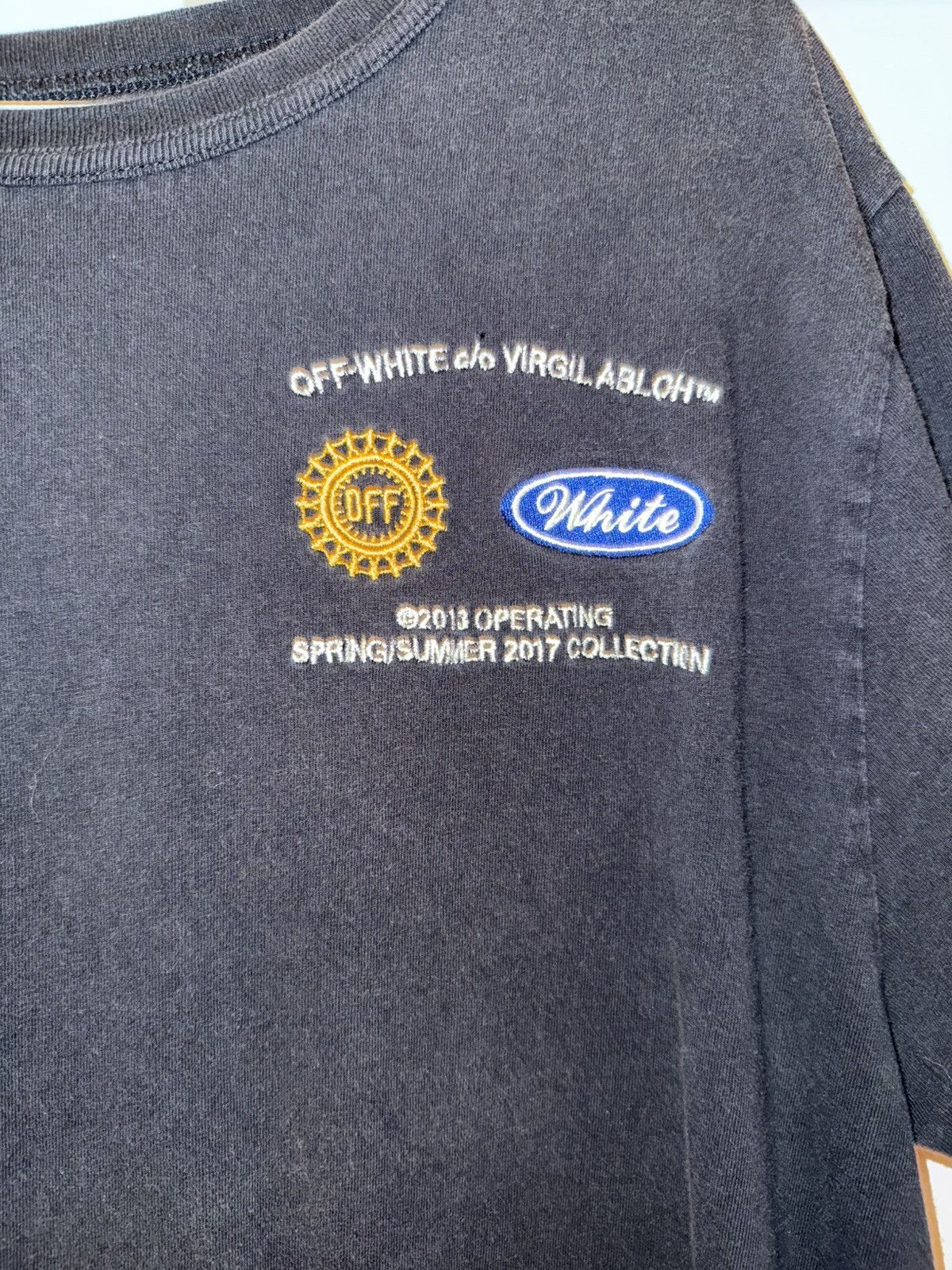 Off-White Off-White SS17 "Ford Work" Embroidered Logo T-Shirt - Black Size US M / EU 48-50 / 2 - 2 Thumbnail