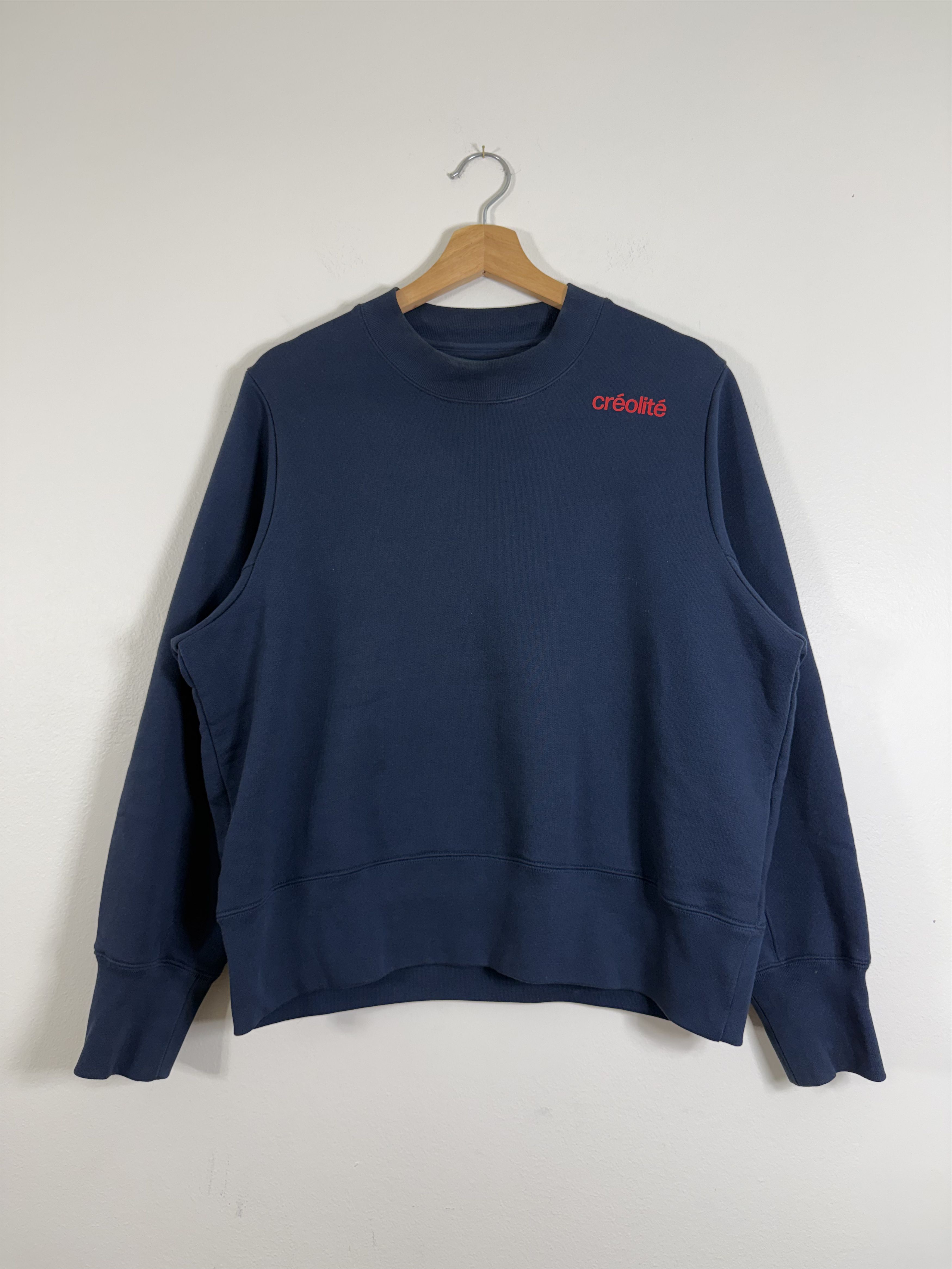 Wales Bonner AW18 Heavyweight Creolite Navy Blue Sweatshirt Size US L / EU 52-54 / 3 - 1 Thumbnail