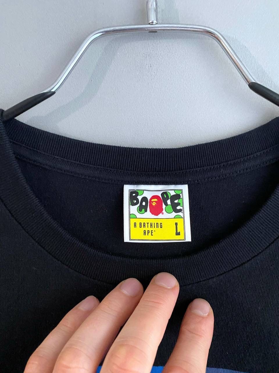 Bape Bape A Bathing Ape Blue Camo Print Black T-Shirt, Size L Size US L / EU 52-54 / 3 - 11 Thumbnail