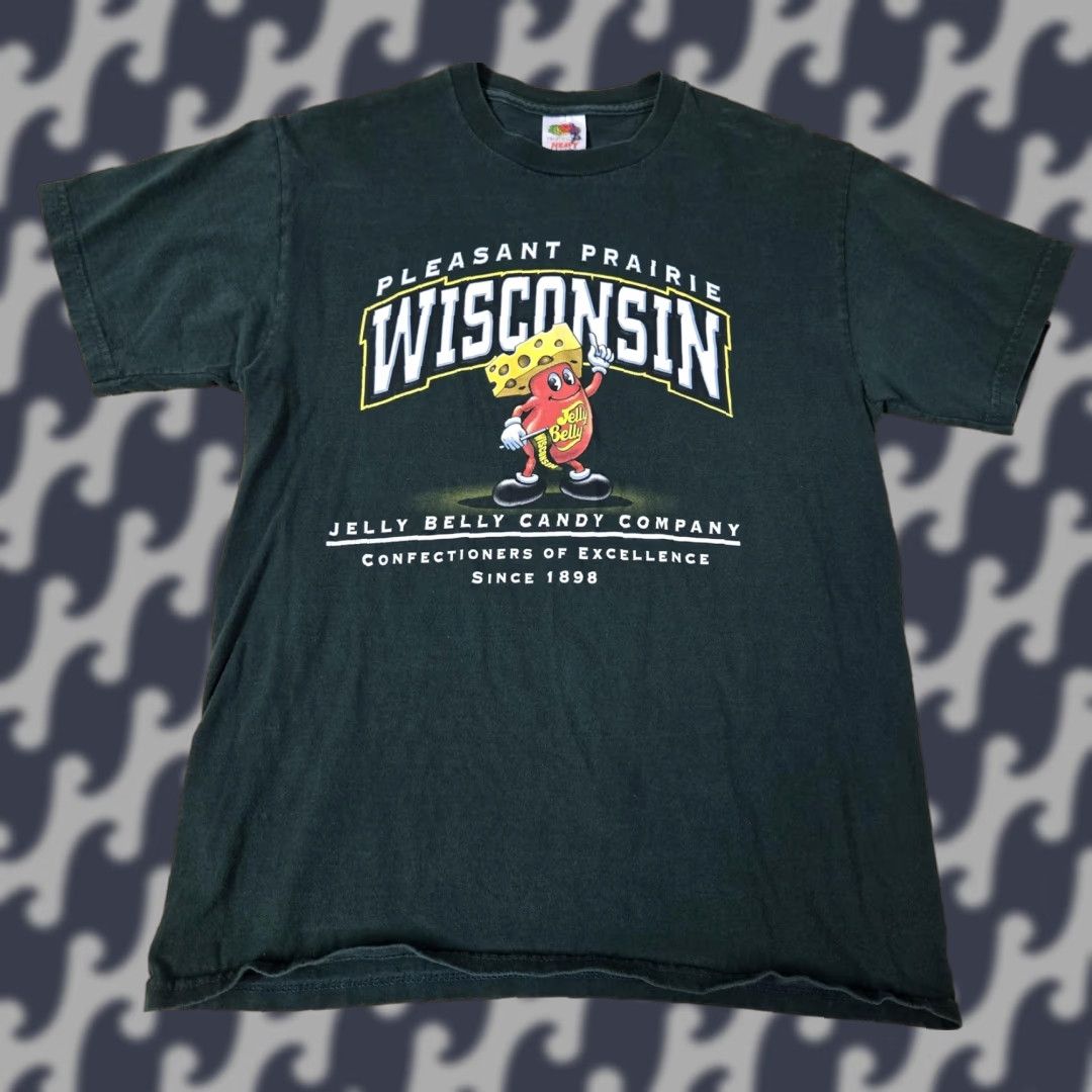 Fruit Of The Loom Jelly Belly Candy Wisconsin Shirt Mens Medium Green Pleasant Prairie Graphic Tee Size US M / EU 48-50 / 2 - 1 Thumbnail