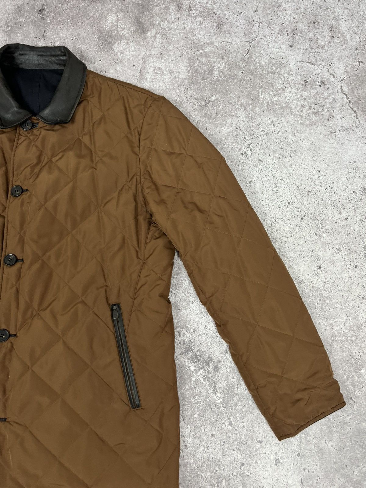 Corneliani Corneliani Reversible Coat Jacket Brown Blue Size US L / EU 52-54 / 3 - 4 Thumbnail