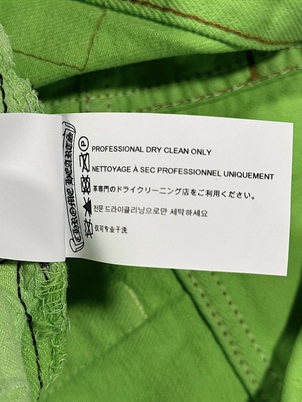 Chrome Hearts Chrome Hearts Sex Records green & black cross patch denim Size US 33 - 9 Thumbnail
