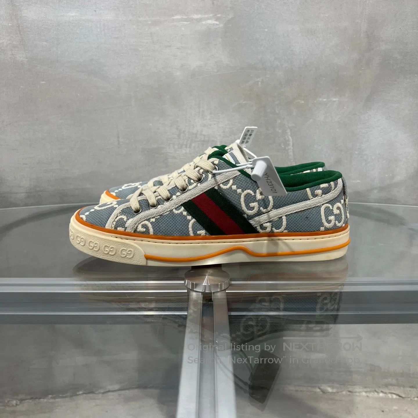 Gucci Guicci Tennis 1977 Blue Old-Fashioned Canvas Shoes Size US 6.5 / IT 36.5 - 3 Thumbnail