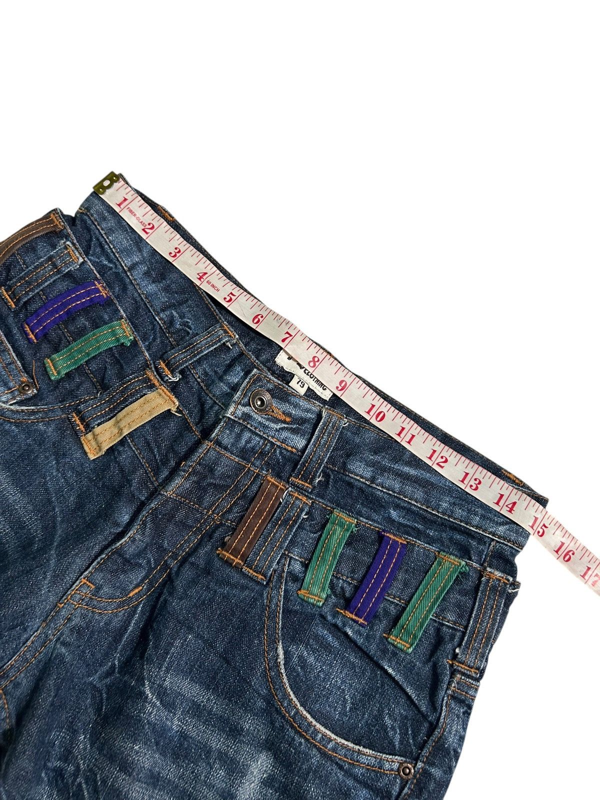 Japanese Brand × Kapital × Vintage Nylaus Double Waist Japanese Punk Denim Jeans Size US 30 / EU 46 - 12 Thumbnail