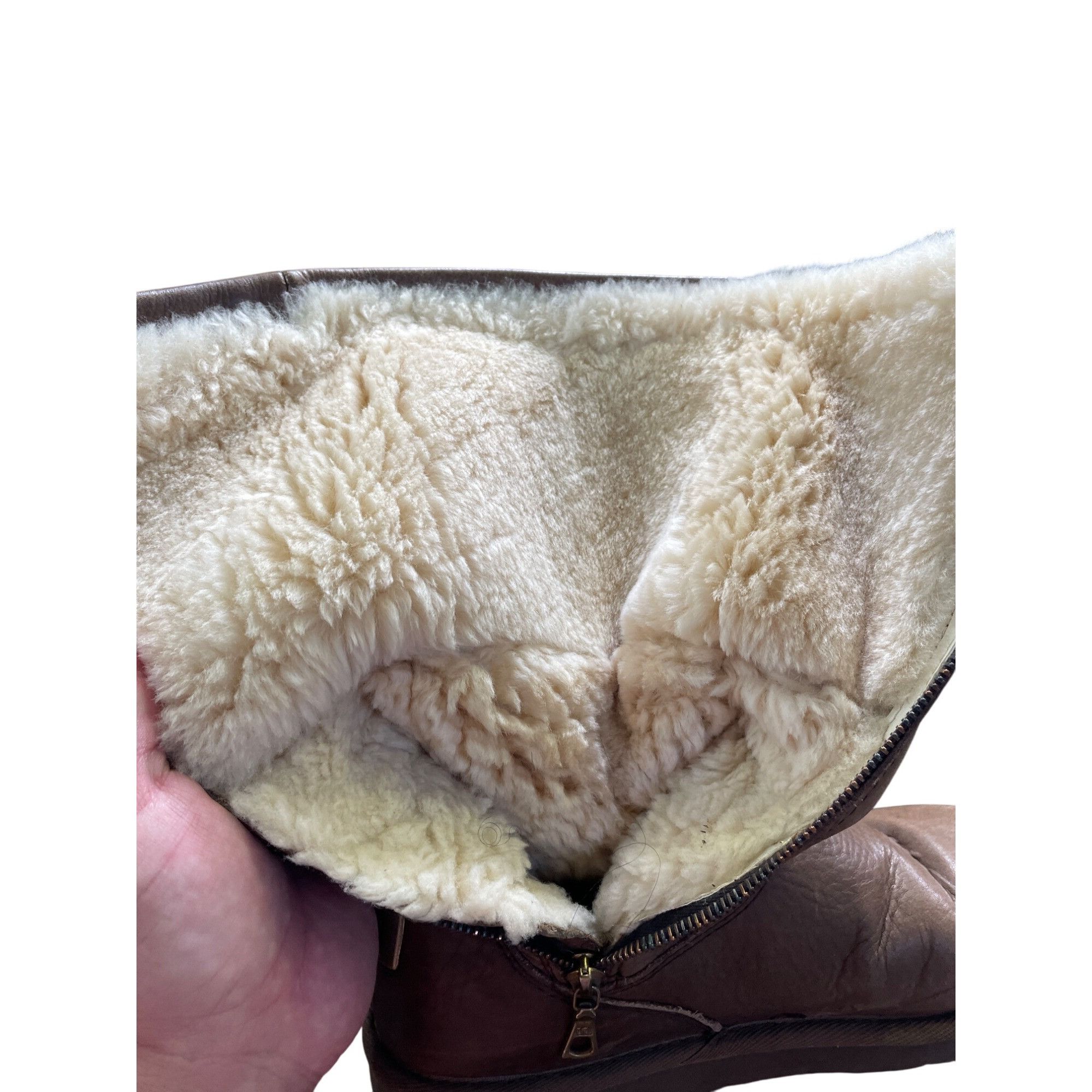 Ugg Ugg Australia Womens Brown Mid-Calf Leather sheep lined fur Size US 7 / IT 37 - 13 Thumbnail