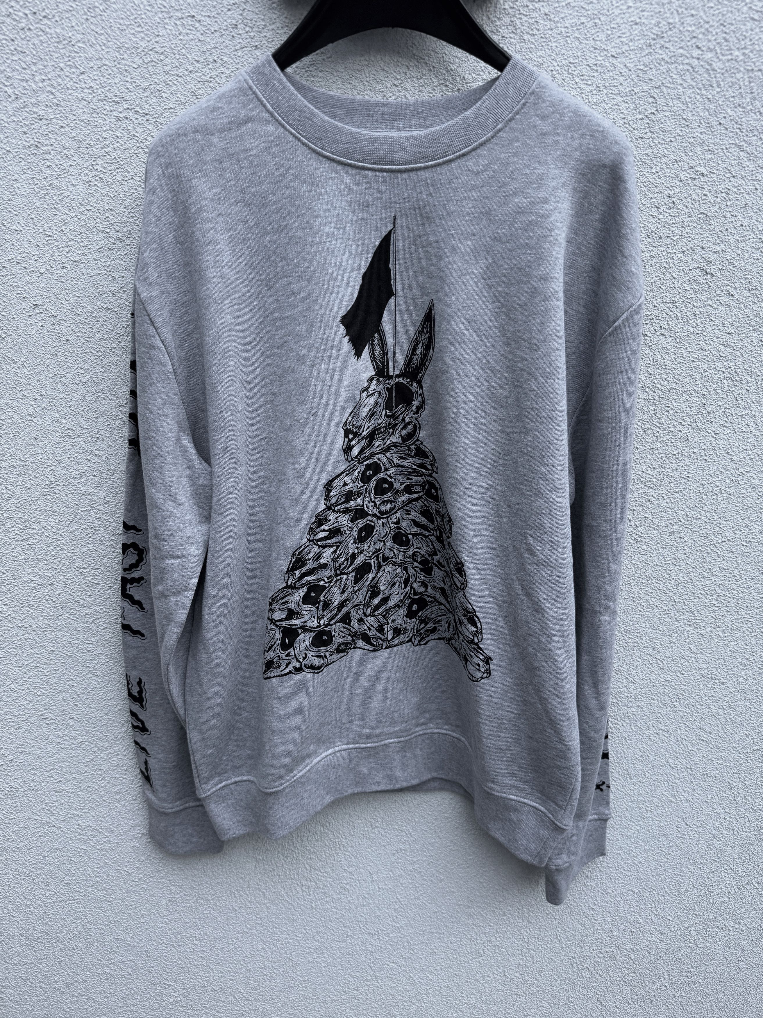 Alexander McQueen McQ Alexander McQueen Grey Sweater Black Angry Bunny Print S Size US S / EU 44-46 / 1 - 1 Thumbnail