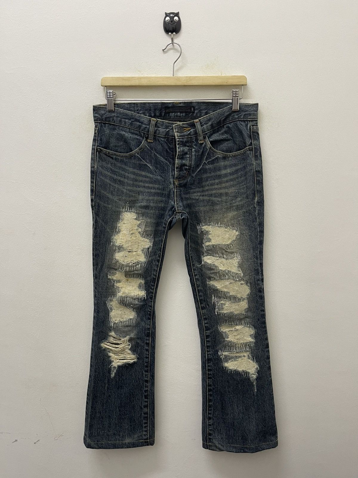 GOSTAR DE FUGA Rare Vintage FUGA Flare Wide Leg Distressed Jeans Size US 31 - 1 Thumbnail
