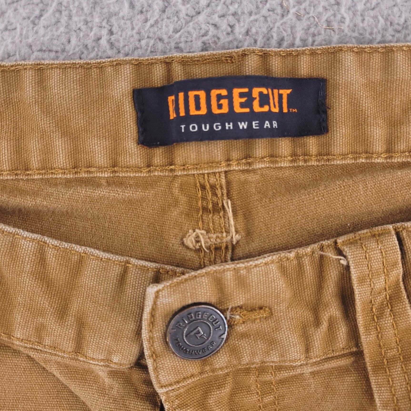 Vintage Ridgecut Toughwear Pants Mens 36x30 Brown Canvas Work Distressed Straight Cotton Size US 36 / EU 52 - 4 Thumbnail