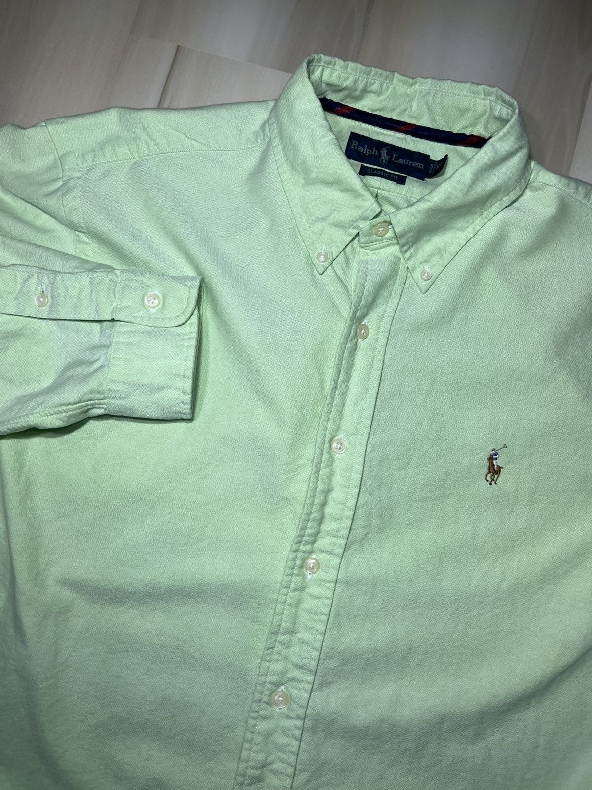 Polo Ralph Lauren Ralph Lauren Polo Shirt Mens XL Button Down Mint Green Lime Size US XL / EU 56 / 4 - 1 Thumbnail