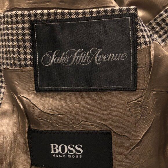 VTG HUGO BOSS MEN'S 95%WOOL SPORT COAT BLAZER JACKET 44R