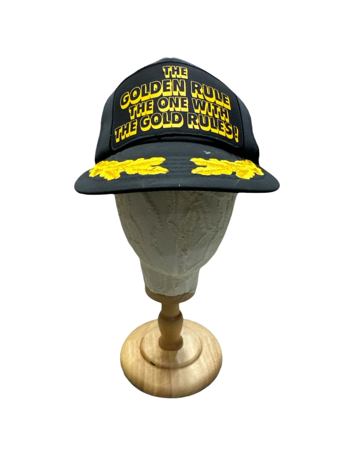 Vintage THE GOLDEN RULE THE ONE WITH THE GOLD RULES TRUCKER CAP Size ONE SIZE - 4 Thumbnail