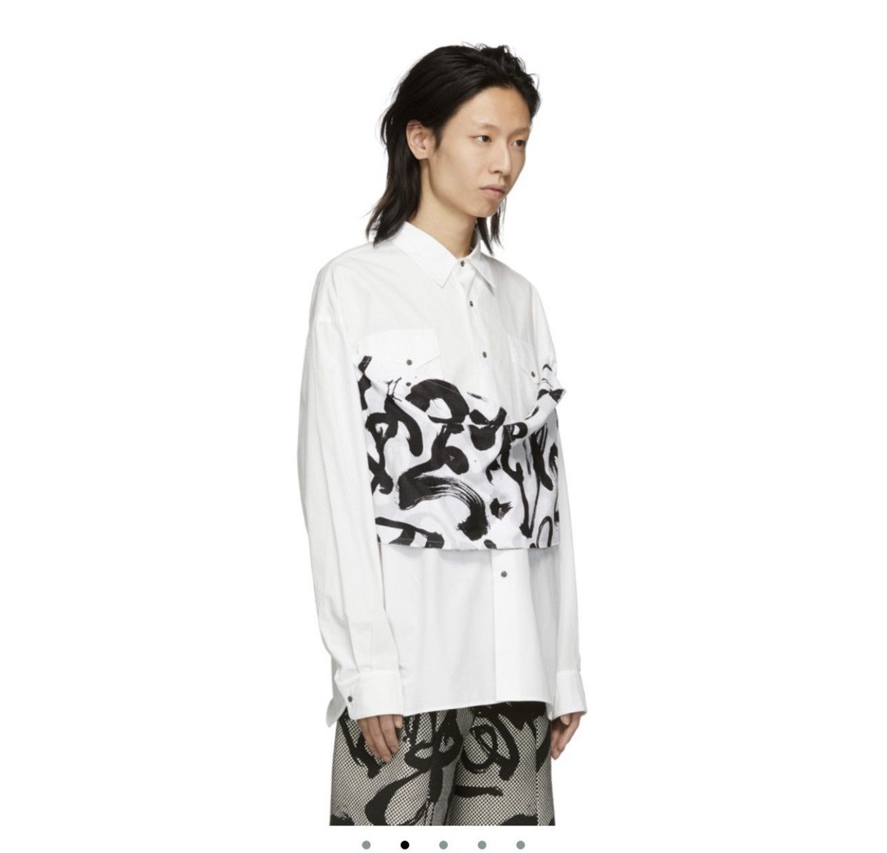KOZABURO SS19 Calligracamo Overlay Boxy-Fit Shirt Size US S / EU 44-46 / 1 - 3 Thumbnail