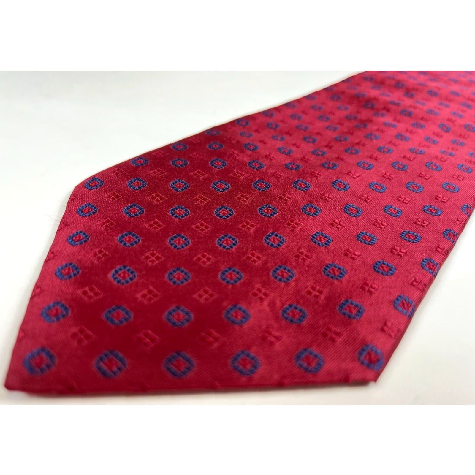 Brooks Brothers Brooks Brothers Silk Tie Geometric Foulard Handmade in Italy Men’s 57"-60" 4" Wide Red Silk Tie Designer Preppy American Mens Size ONE SIZE - 6 Thumbnail