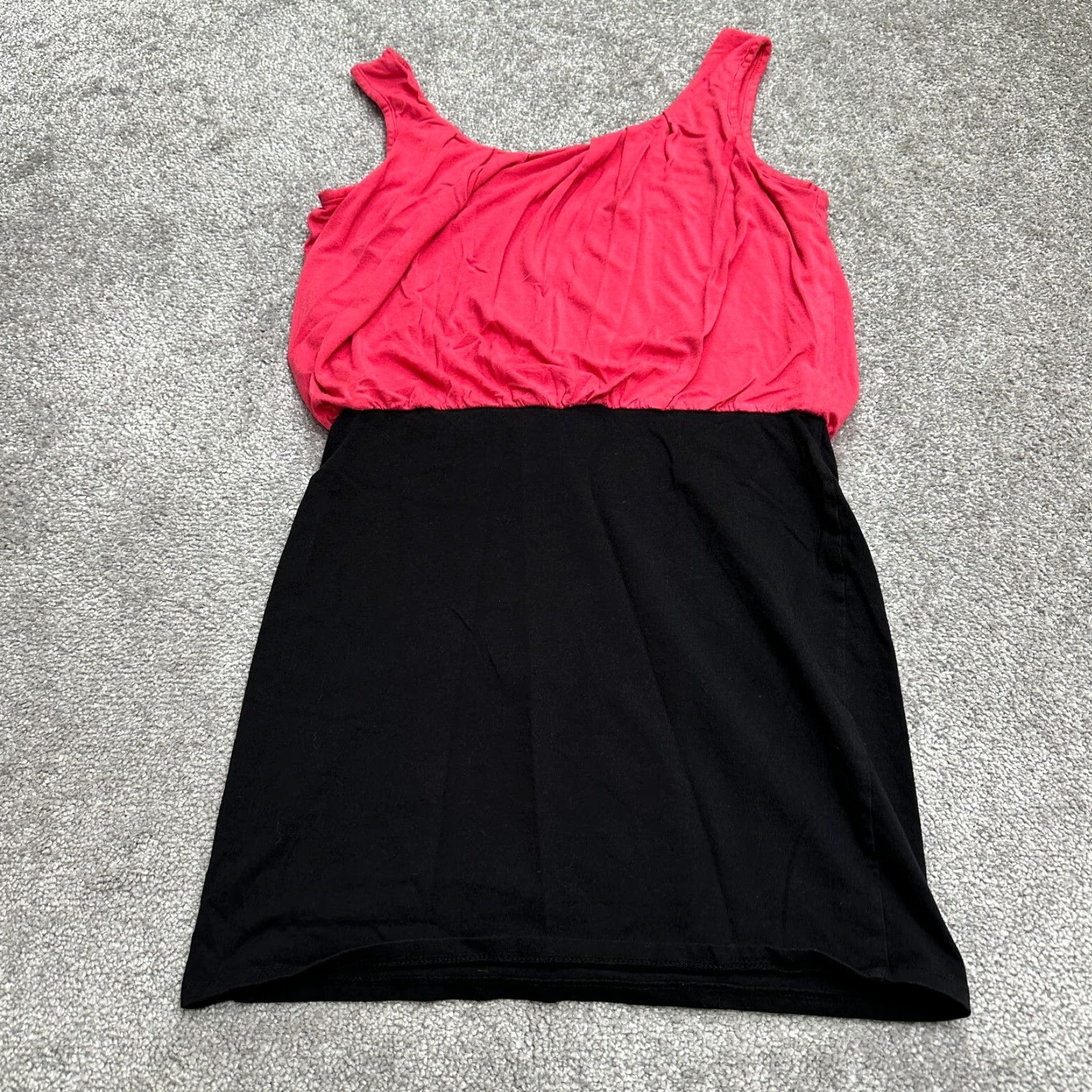 AQUA Aqua By Bloomingdale's Pencil Dress Women S Red Black Sleeveless Knee Length, Knit, Solid Pattern, 90s Theme? Size S / US 4 / IT 40 - 2 Thumbnail
