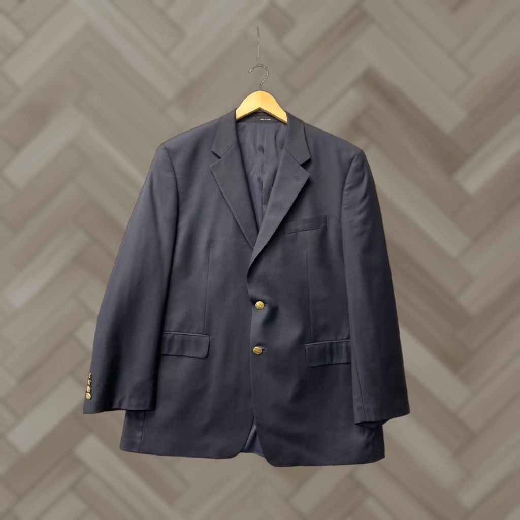 Polo Ralph Lauren VINTAGE Polo Ralph Lauren Wool Blazer Men 43 Navy Blue University Style Regular Fit Casual Formal Jacket Size US XL / EU 56 / 4 - 1 Thumbnail
