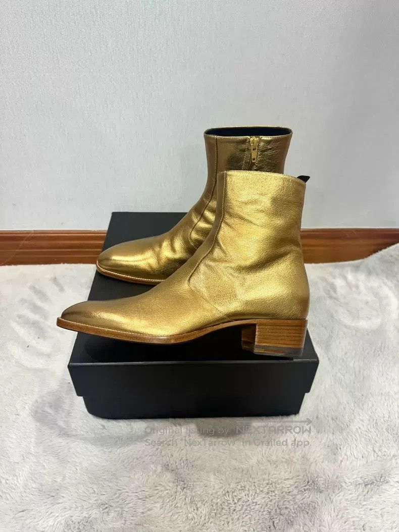 Saint Laurent Paris Saint Laurent Paris Golden Metal Pointed Boots i Size US 9 / EU 42 - 1 Thumbnail
