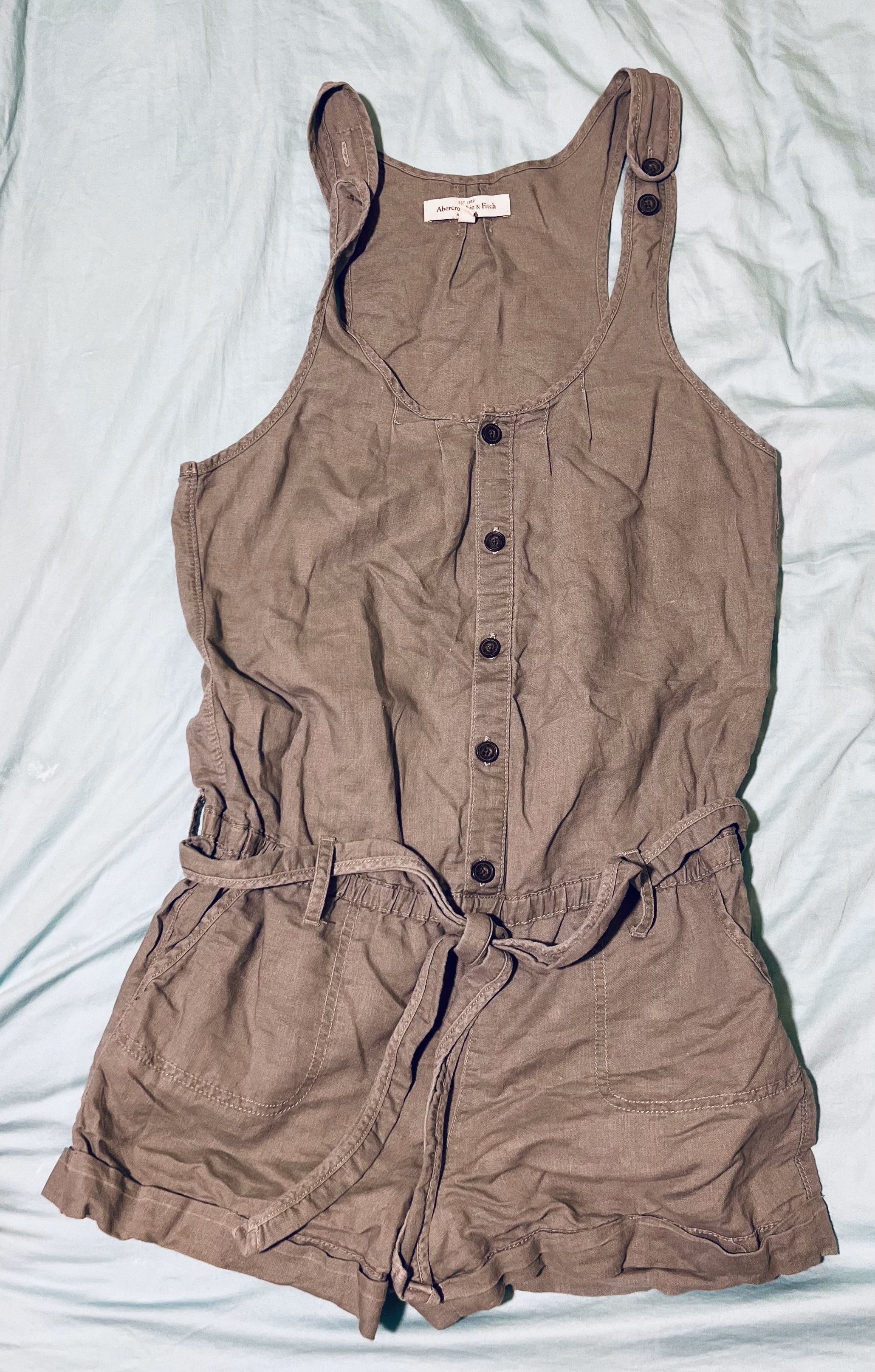Abercrombie & Fitch Linen Jumpsuit Size 32" / US 10 / IT 46 - 2 Thumbnail