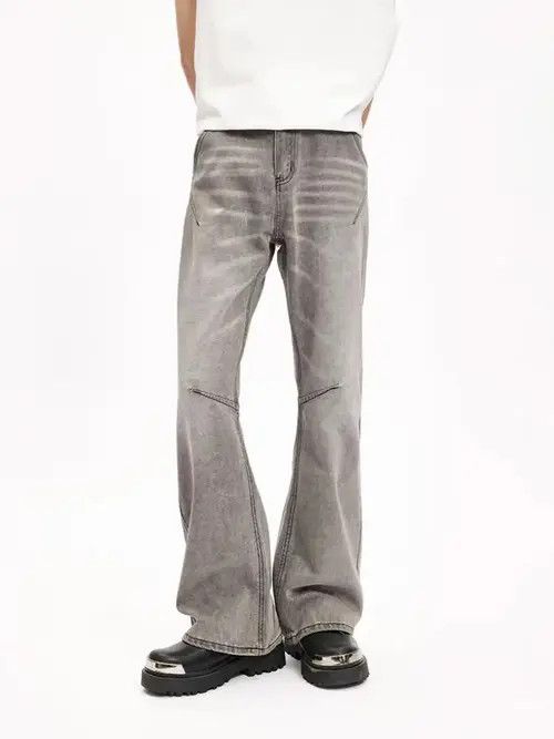 Japanese Brand × Jean Korean micro flare trousers smoky grey jeans Size US 32 / EU 48 - 4 Thumbnail