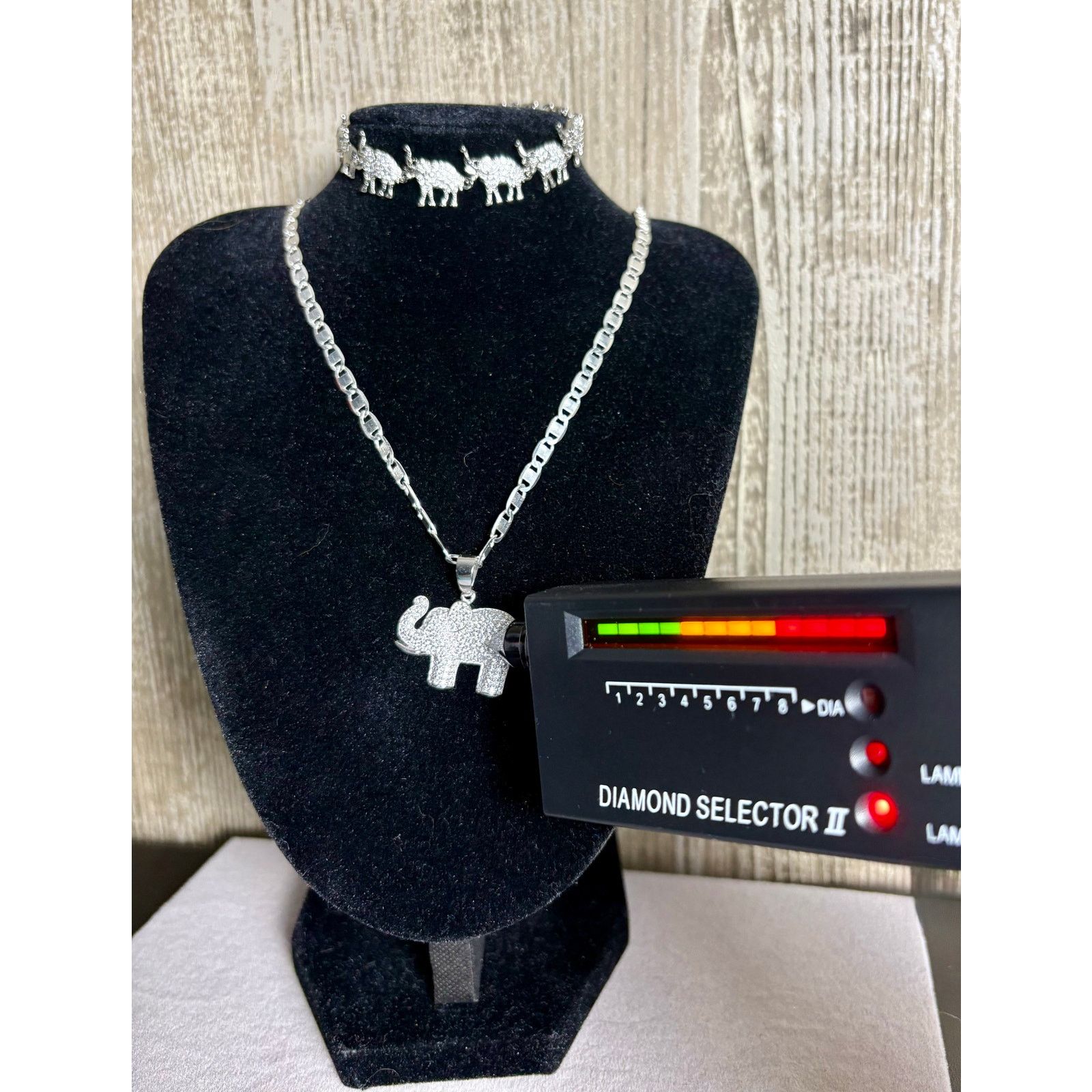 Jewelry 1ct Moissanite Elephant,19" Chain,925 Silver &Bonus Bracelet Size ONE SIZE - 5 Thumbnail
