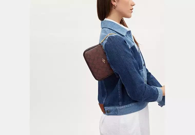 Coach Coach Nolita 19 In Signature Leather CN385 Gold/Oxblood Size ONE SIZE - 2 Thumbnail