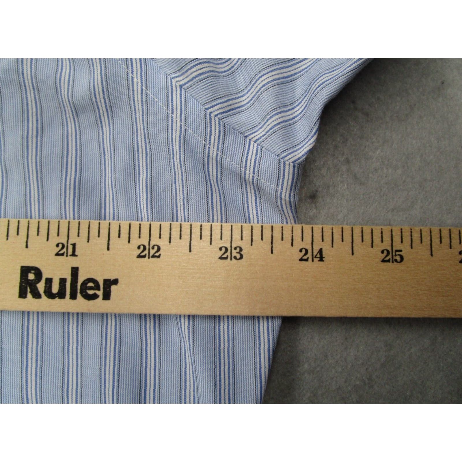 Brooks Brothers Brooks Brothers Dress Shirt Mens 16.5 35 Blue Striped Button Up Work Pima Cotton Size 34R - 6 Thumbnail
