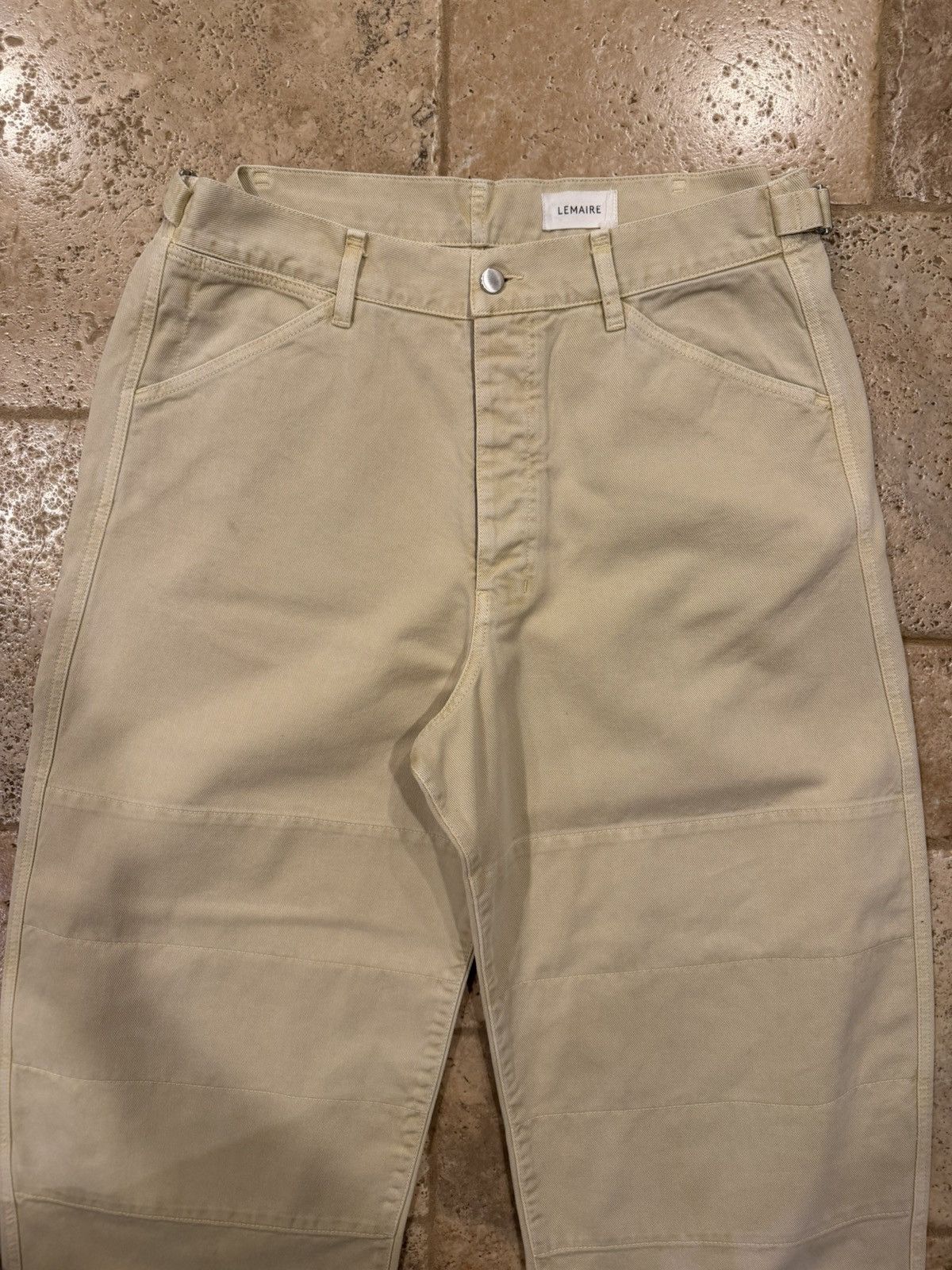 Lemaire Lemaire Wide Leg Back Belt Twisted Tan Carpenter Knee Pants Size US 34 / EU 50 - 6 Thumbnail