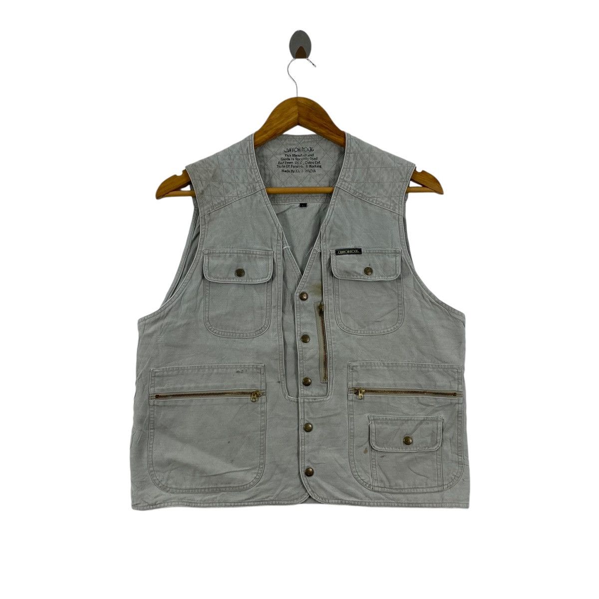 Vintage Vintage CANYON ROCK Grey Jeans Tactical Fishing Vest Jacket Size US M / EU 48-50 / 2 - 1 Thumbnail