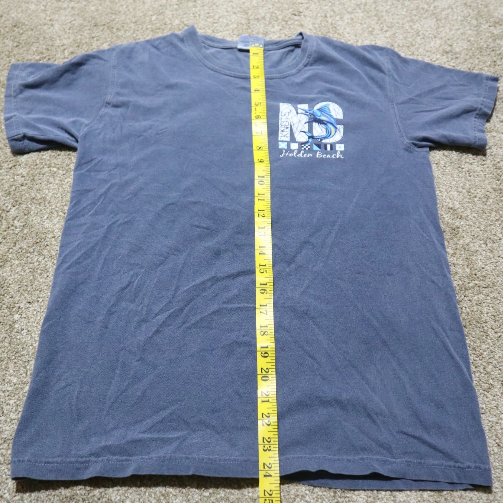 Anvil ANVIL Shirt Beach Adult Size M Blue Cotton Shark Embroidered Short Sleeve Crew Neck Men's Hair? Size US M / EU 48-50 / 2 - 6 Thumbnail