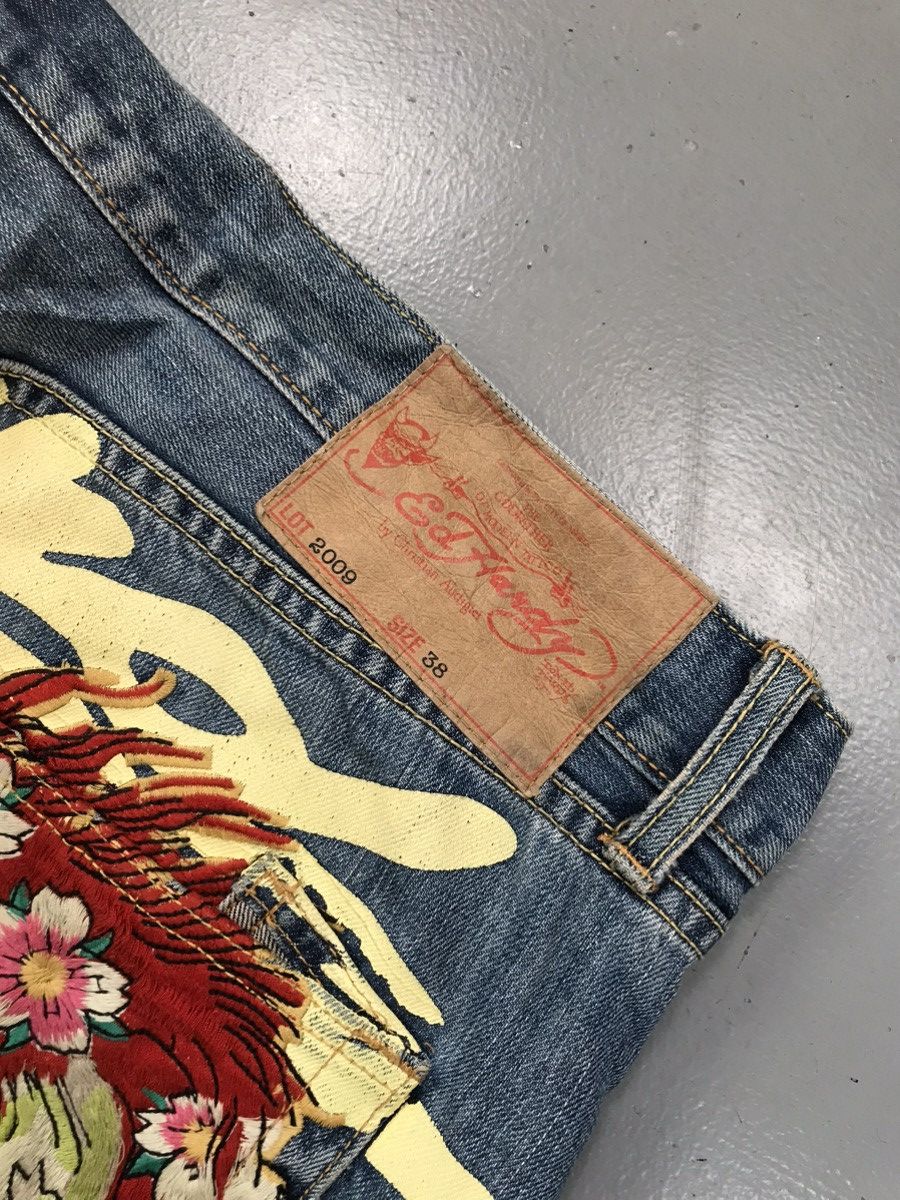 Christian Audigier × Ed Hardy × Vintage Vintage Edhardy distressed skull 💀 embroidered denim Size US 41 - 10 Thumbnail