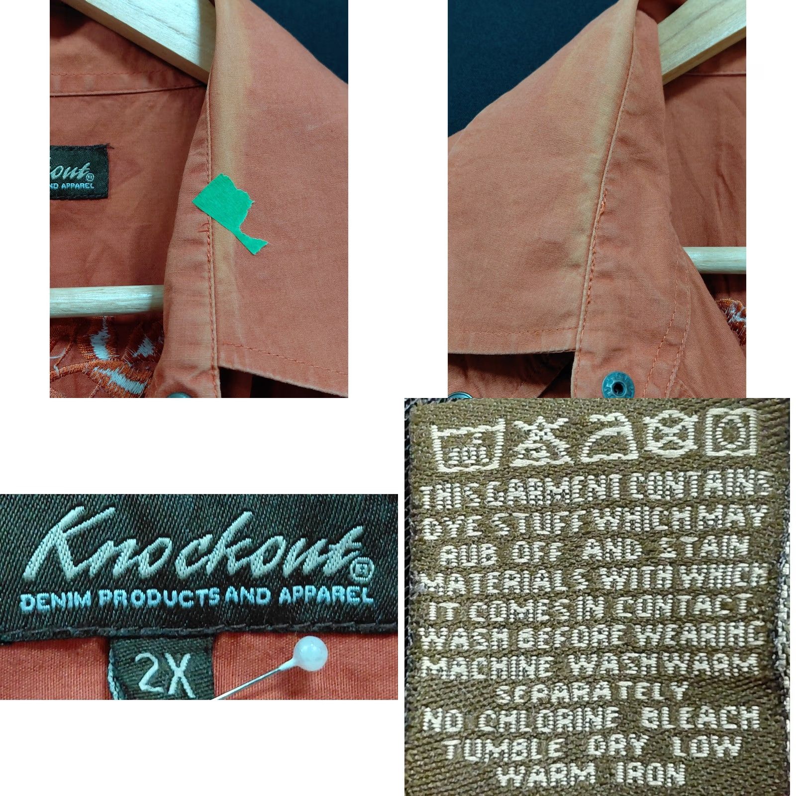 Vintage Knockout Orange Button-Up Shirt Short Sleeve Size 2X Mens Casual Size US XXL / EU 58 / 5 - 9 Thumbnail
