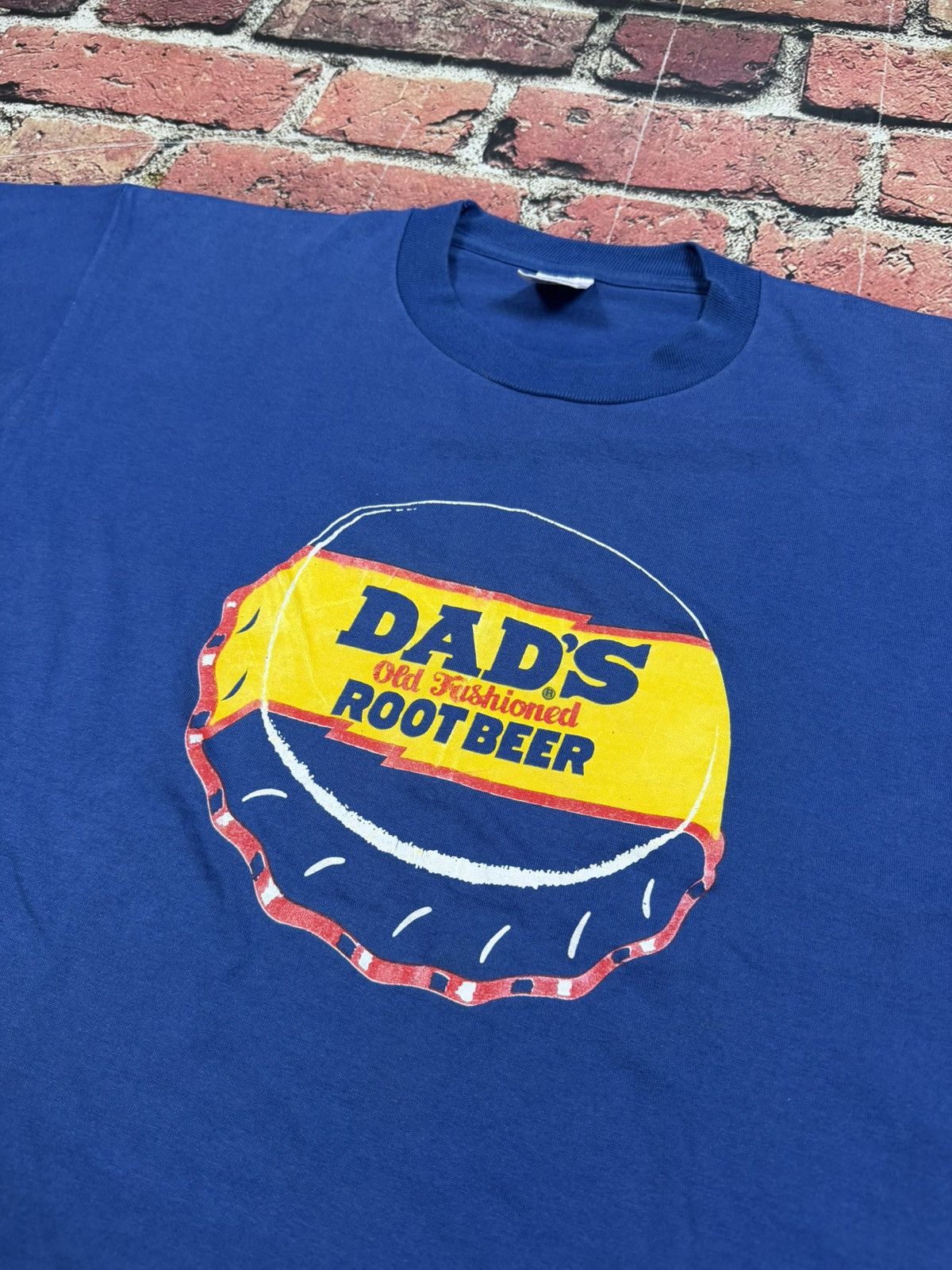Jerzees Vintage Dad's Root Beer Soda Promo Blue T Shirt 80s 90s USA Size US L / EU 52-54 / 3 - 5 Thumbnail