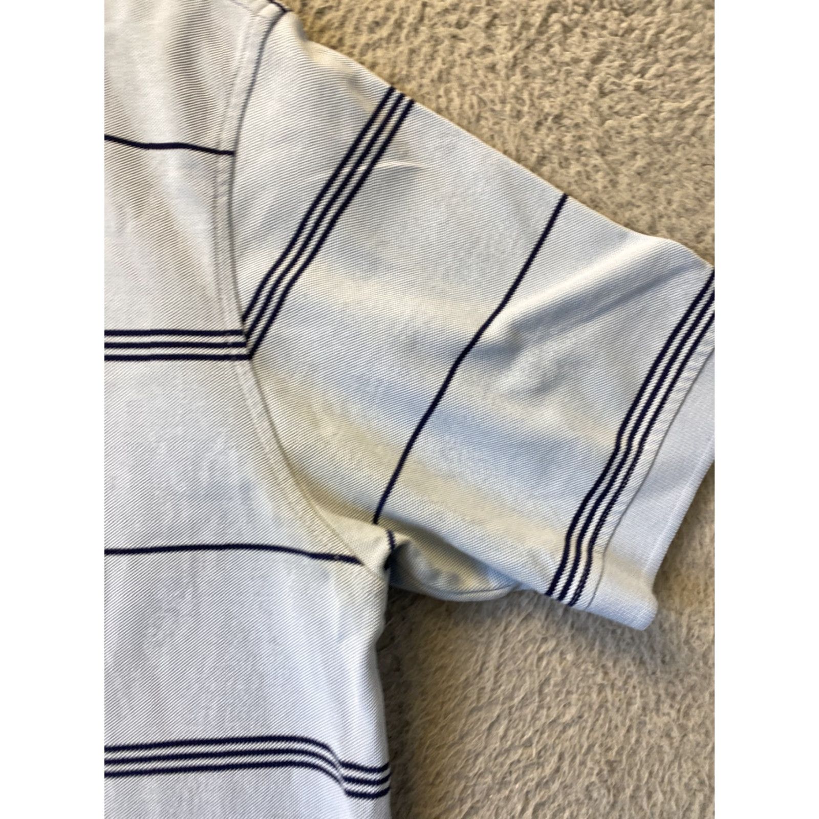 Roundtree & Yorke Roundtree & Yorke Gold Label Polo Shirt L Blue Striped Short Sleeve Casual Golf Mens Size US L / EU 52-54 / 3 - 5 Thumbnail