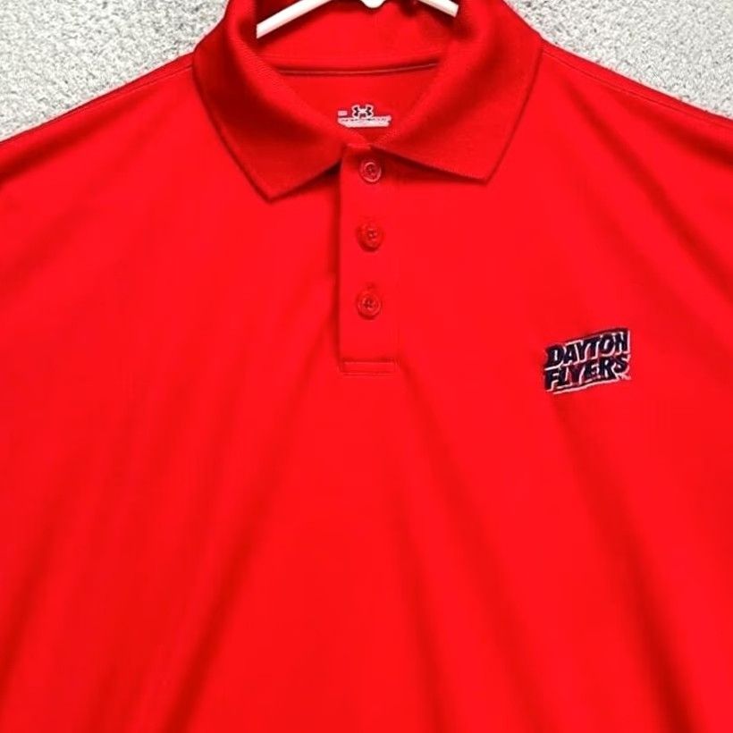 Under Armour Dayton Flyers Polo Shirt Under Armour Mens Medium Red Long Sleeve Athletic Size US M / EU 48-50 / 2 - 2 Thumbnail