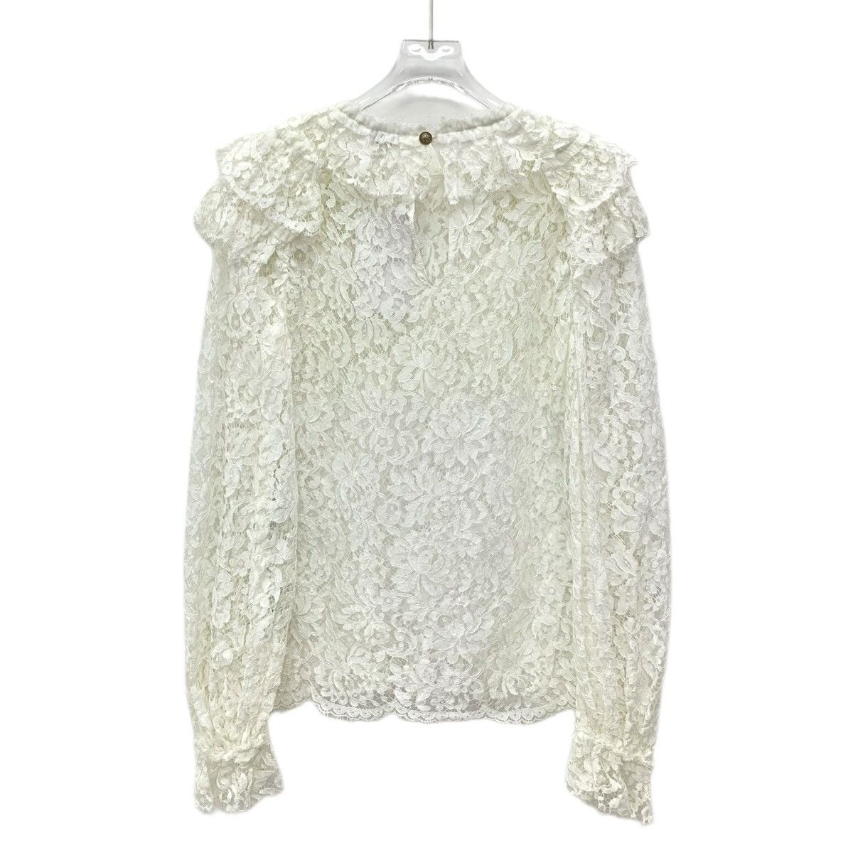 Chanel Chanel White Floral Embroidered Cotton Lace Blouse Size S / US 4 / IT 40 - 2 Thumbnail