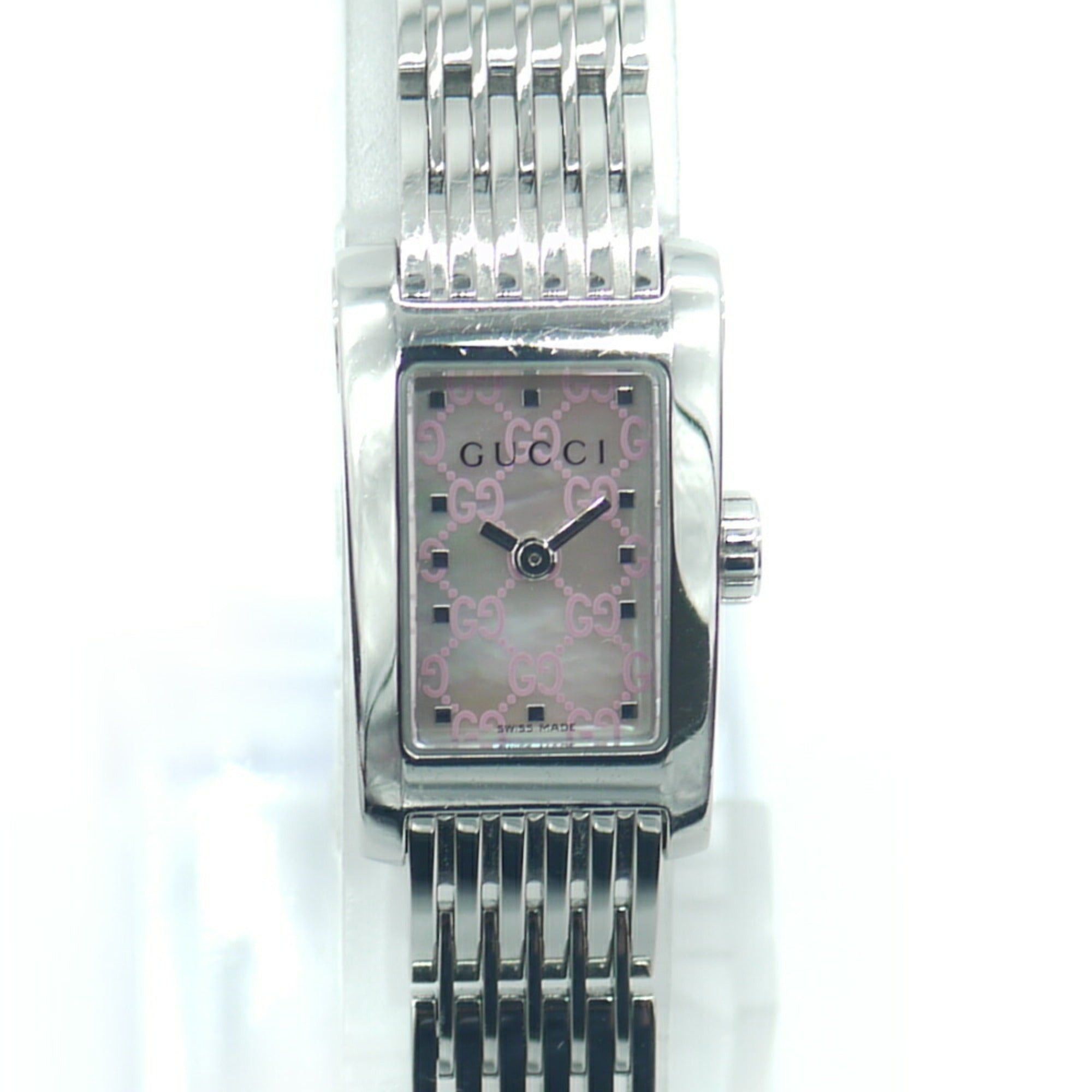 image of Gucci G Metro Square Quartz Pink Shell Dial Ladies Watch 8600L in Black, Women's