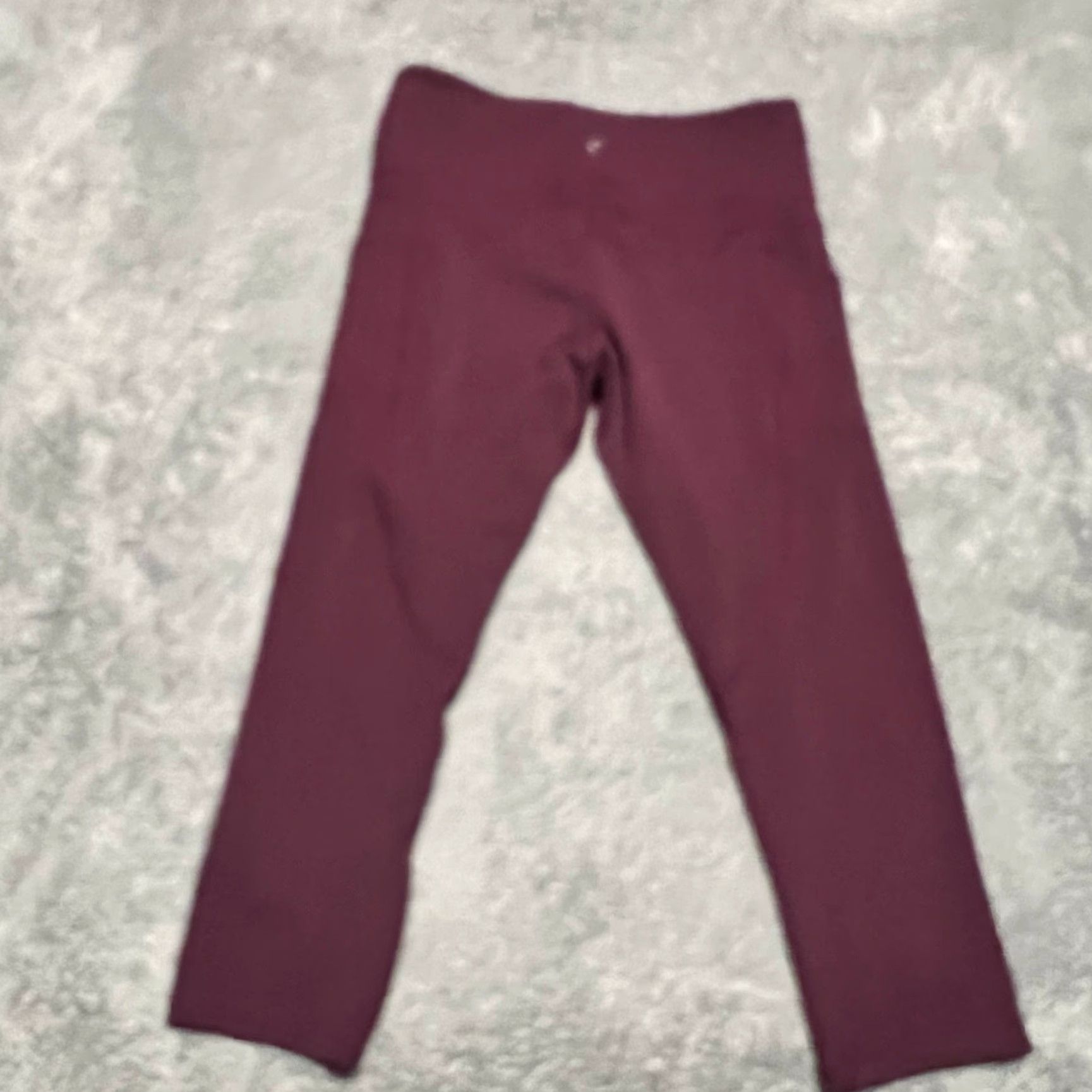 Vintage Zyia Active Leggings Womens 8-10 Maroon Pocket High Rise Cropped Pants 8 Red Womens Leggings Cropped Zyia Active Size 30" / US 8 / IT 44 - 3 Thumbnail