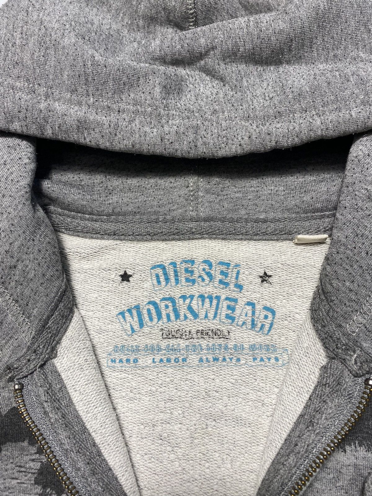Diesel × Vintage Vintage Diesel graphic all over print zip hoodie zipper Size US L / EU 52-54 / 3 - 9 Thumbnail