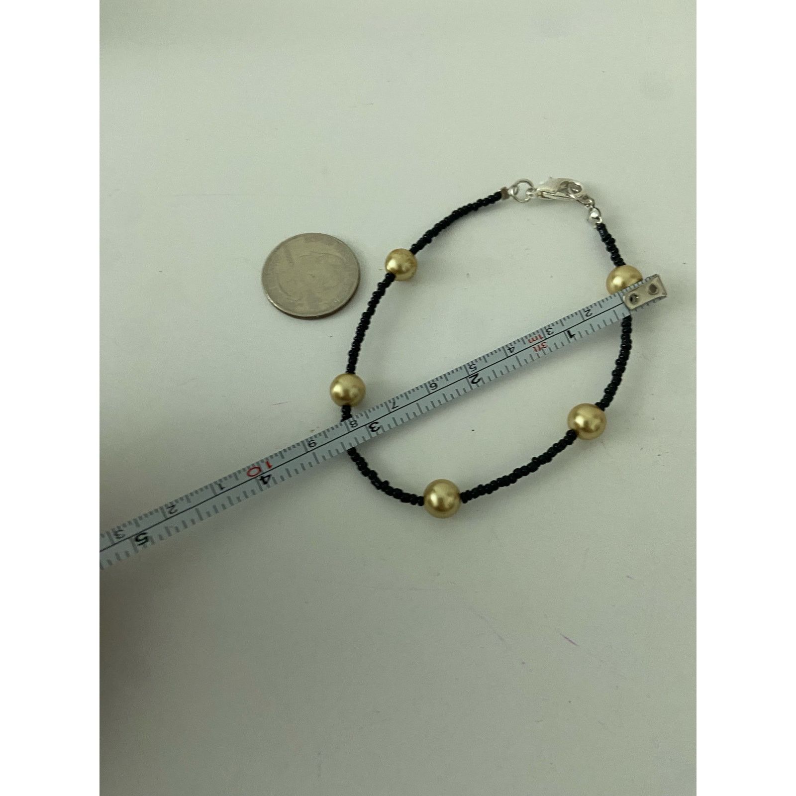 Other beige faux pearl and black bead bracelet Size ONE SIZE - 5 Thumbnail