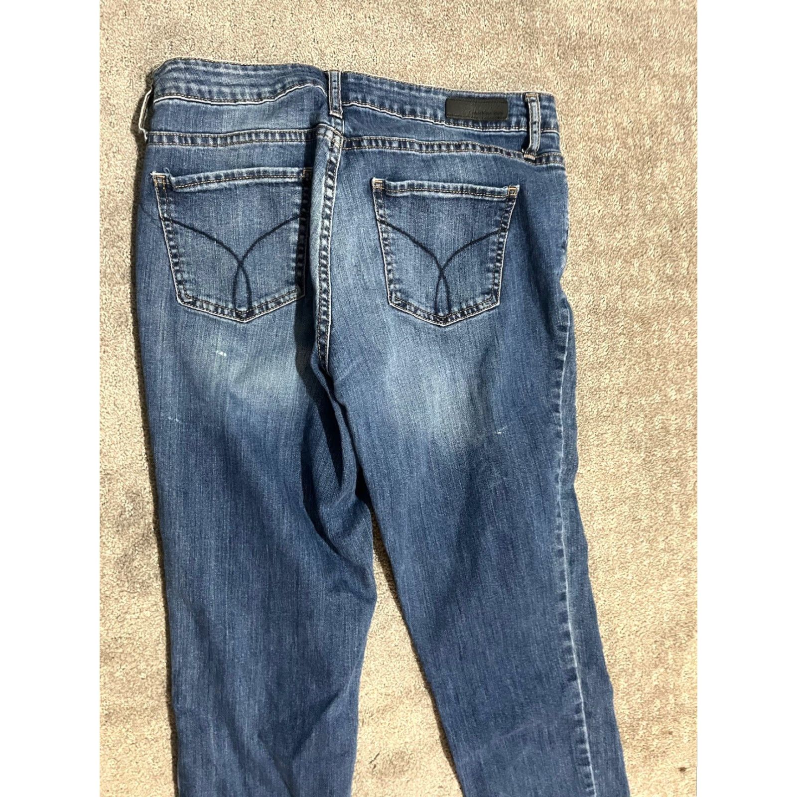 Calvin Klein VINTAGE Calvin Klein Women Jeans Skinny Low Rise Medium Wash Ripped Blue 31x27.5 Size 24" / US 00 / IT 34 - 2 Thumbnail