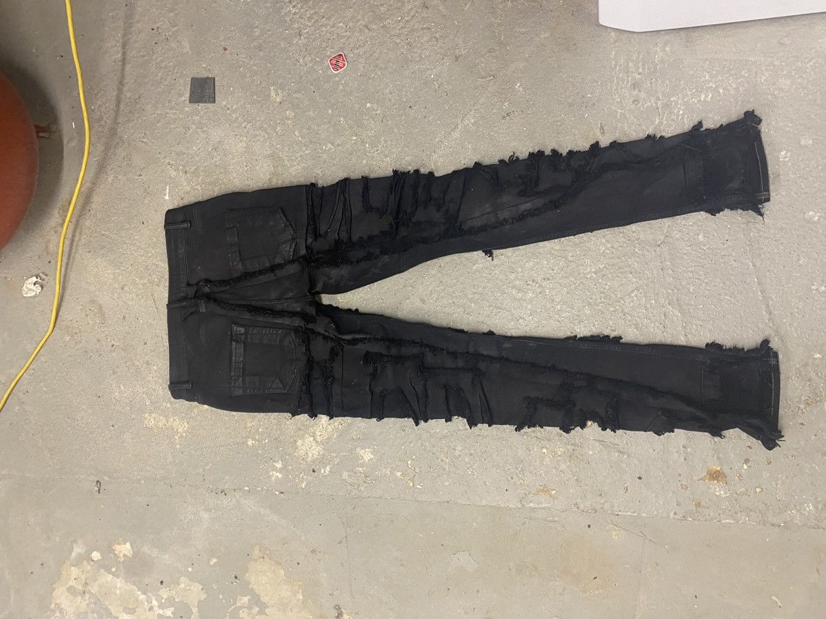 Rick Owens Drkshdw Rick Owens Thrashed Tyrone Waxed Denim Size US 31 - 5 Thumbnail