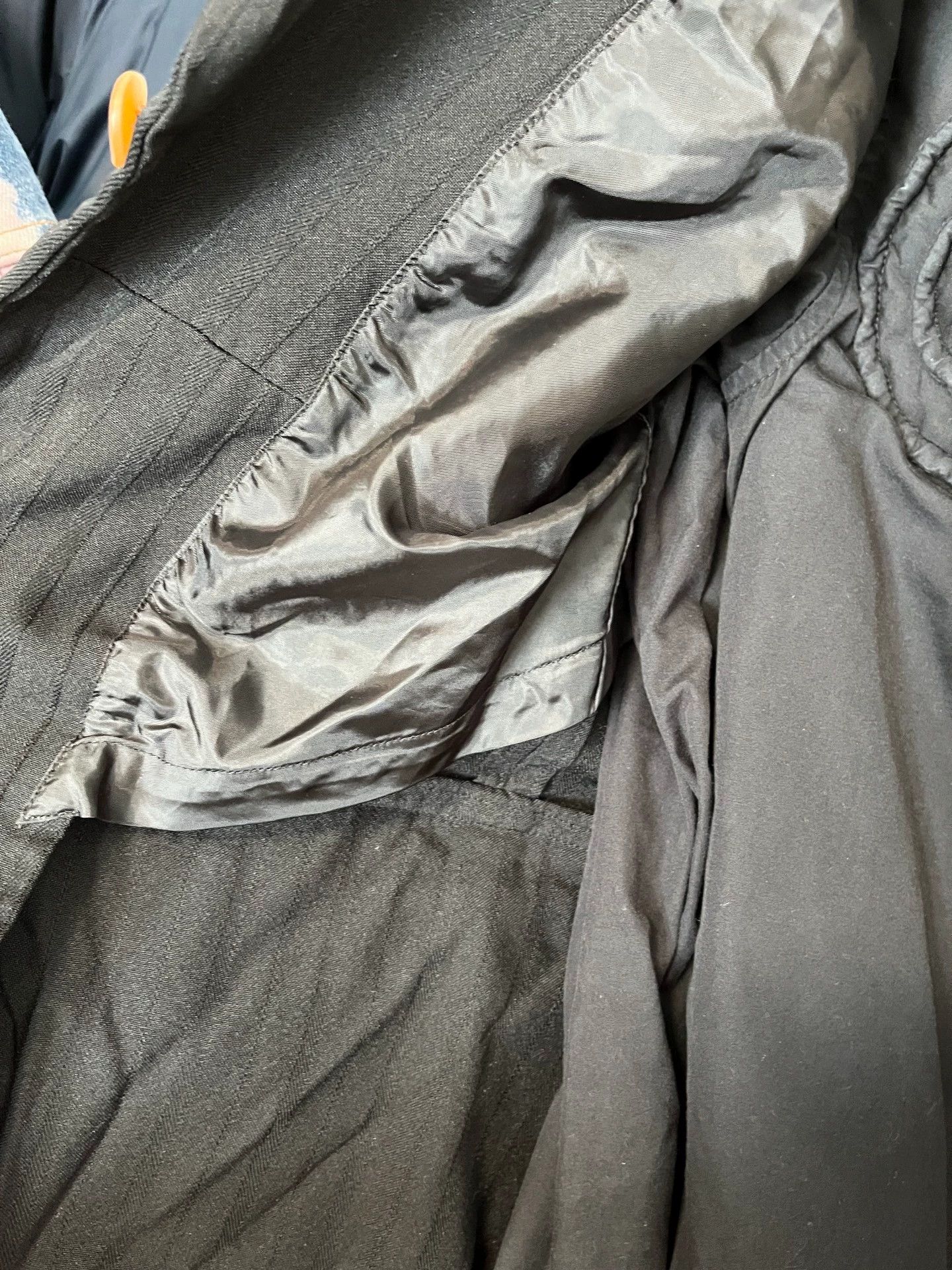 Comme des Garcons CDG Cool Dark Thin Patterned Long Coat Black S 95 New Size US S / EU 44-46 / 1 - 7 Thumbnail