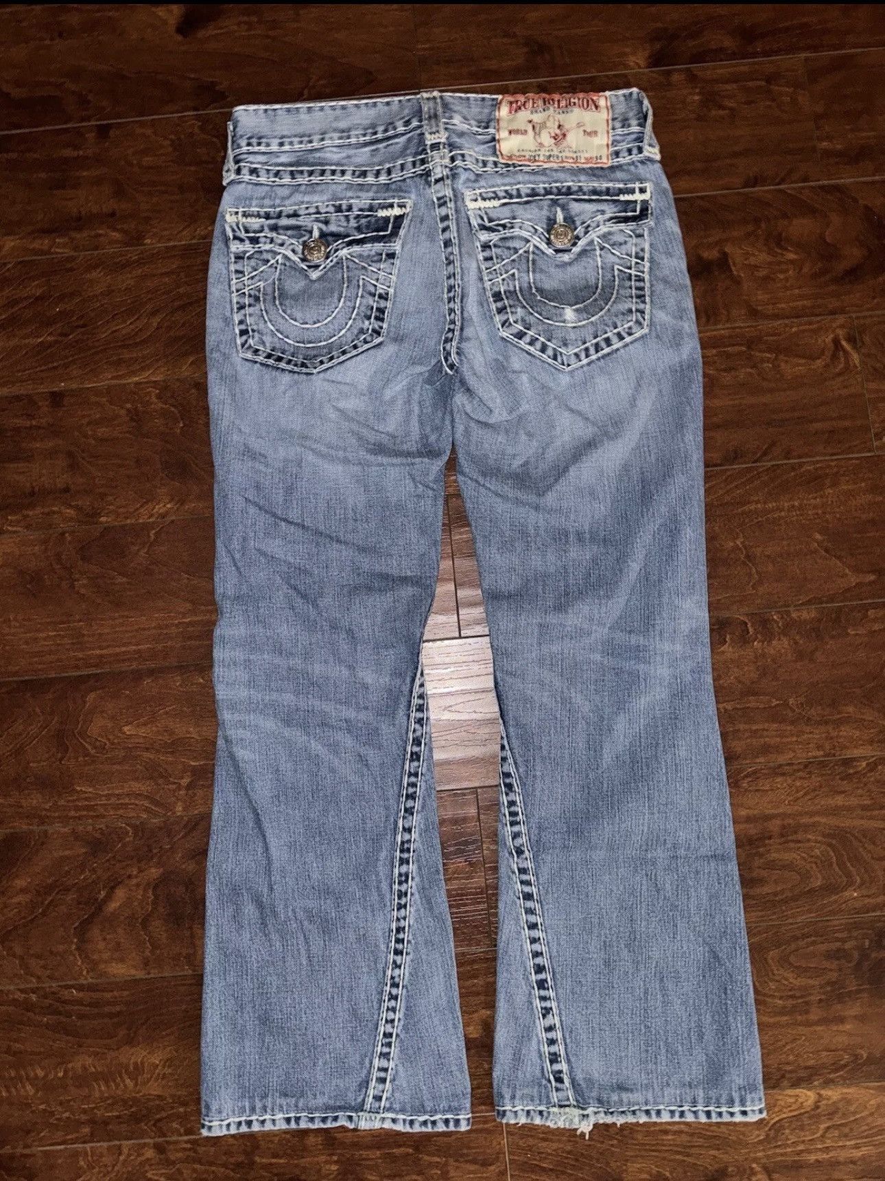 True Religion × Vintage True Religion Bootcut Thick Stitching Size US 31 - 1 Thumbnail